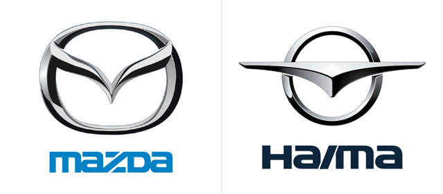Mazda logo vs. Haima logo