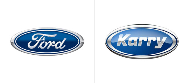 Ford logo (old) vs. Karry logo