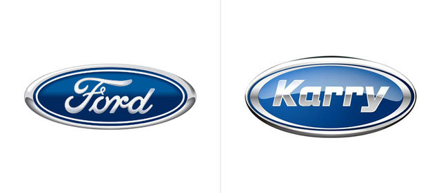 Ford logo (old) vs. Karry logo