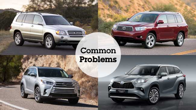 The Most Common Toyota Highlander Problems (1st to 4th)